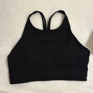Lululemon high neck longline bra - black, size 12